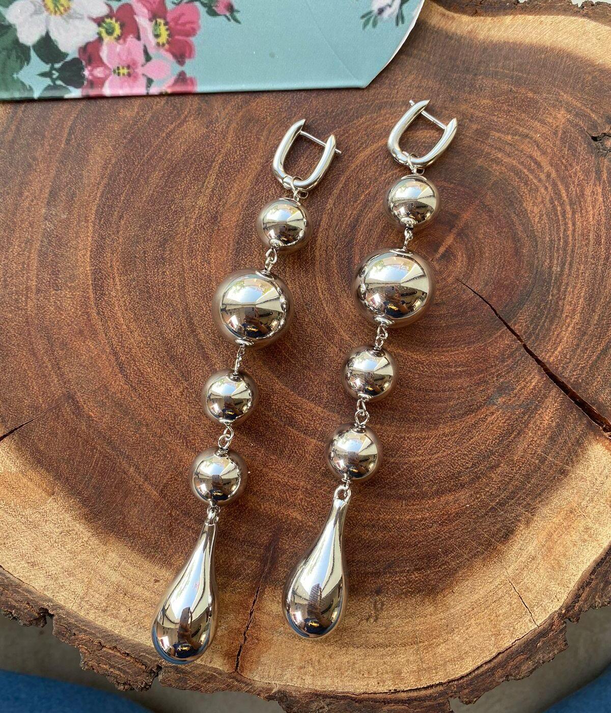 Rubina Long Dramatic Party Wear Earrings