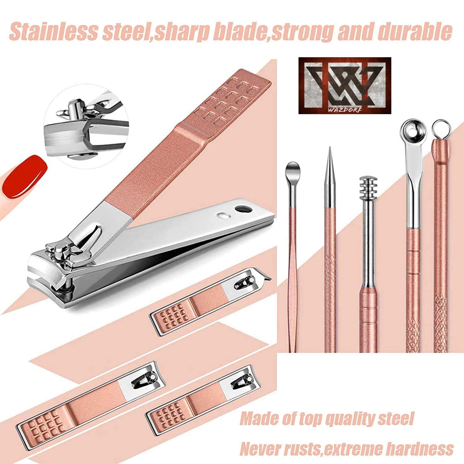 Cueen™ 18 IN 1 Stainless Steel Professional Manicure Set Nail Cutter For Women