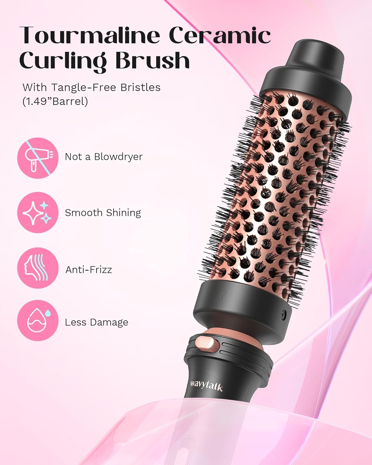 Cueen Professional Interchangeable Hair Curling Wand Thermal Brush Flat Iron 5-in-1