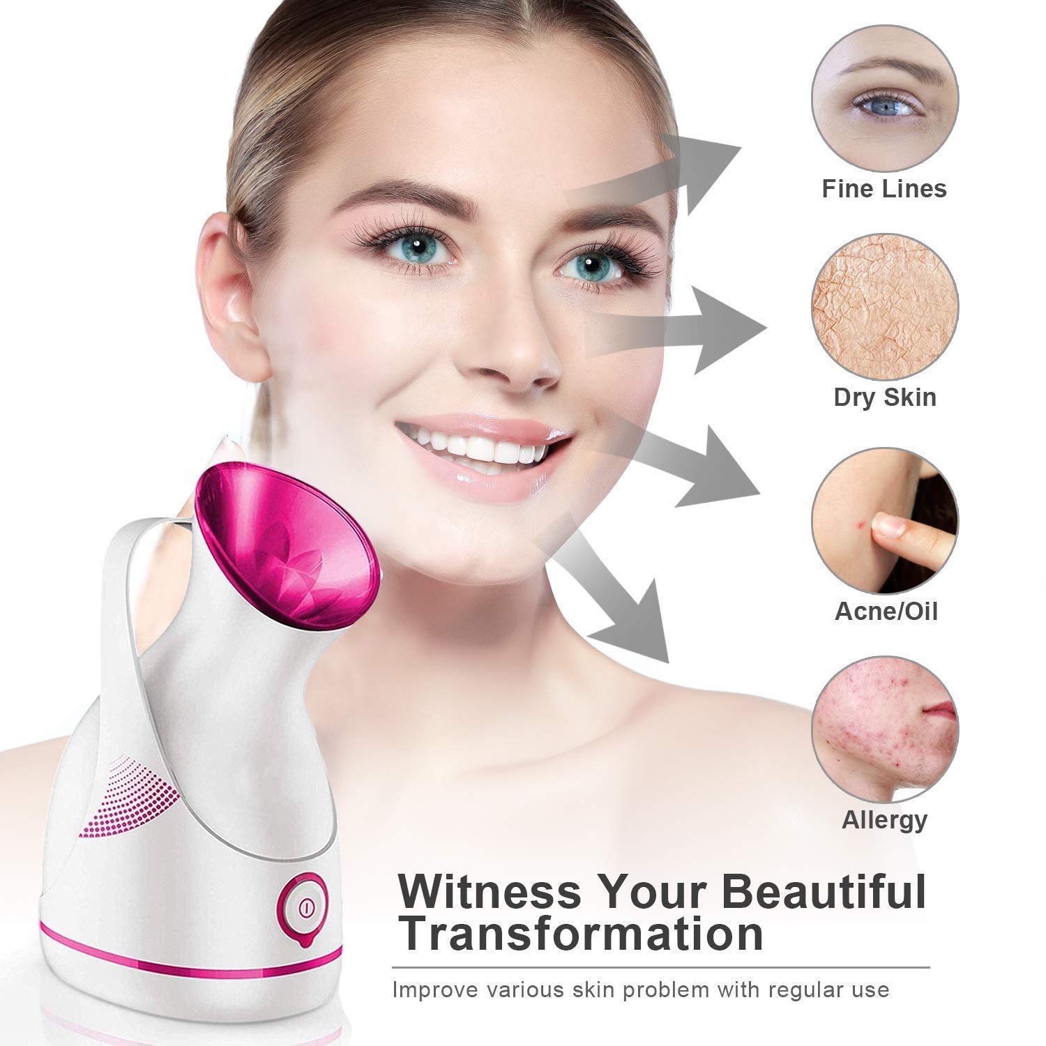 Cueen™ Facial Steamer | Steamer for Cold & Cough| Steam Inhaler