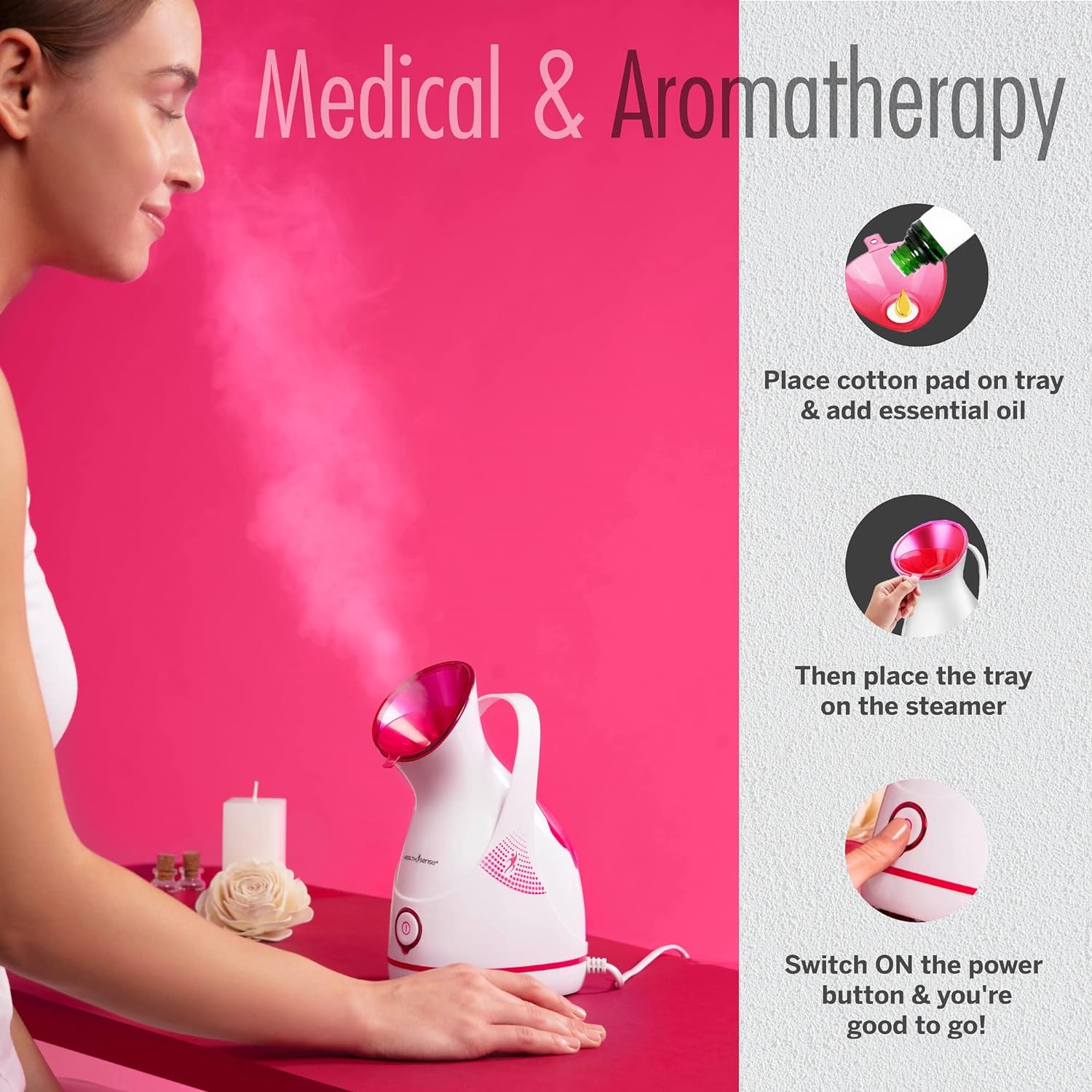 Cueen™ Facial Steamer | Steamer for Cold & Cough| Steam Inhaler