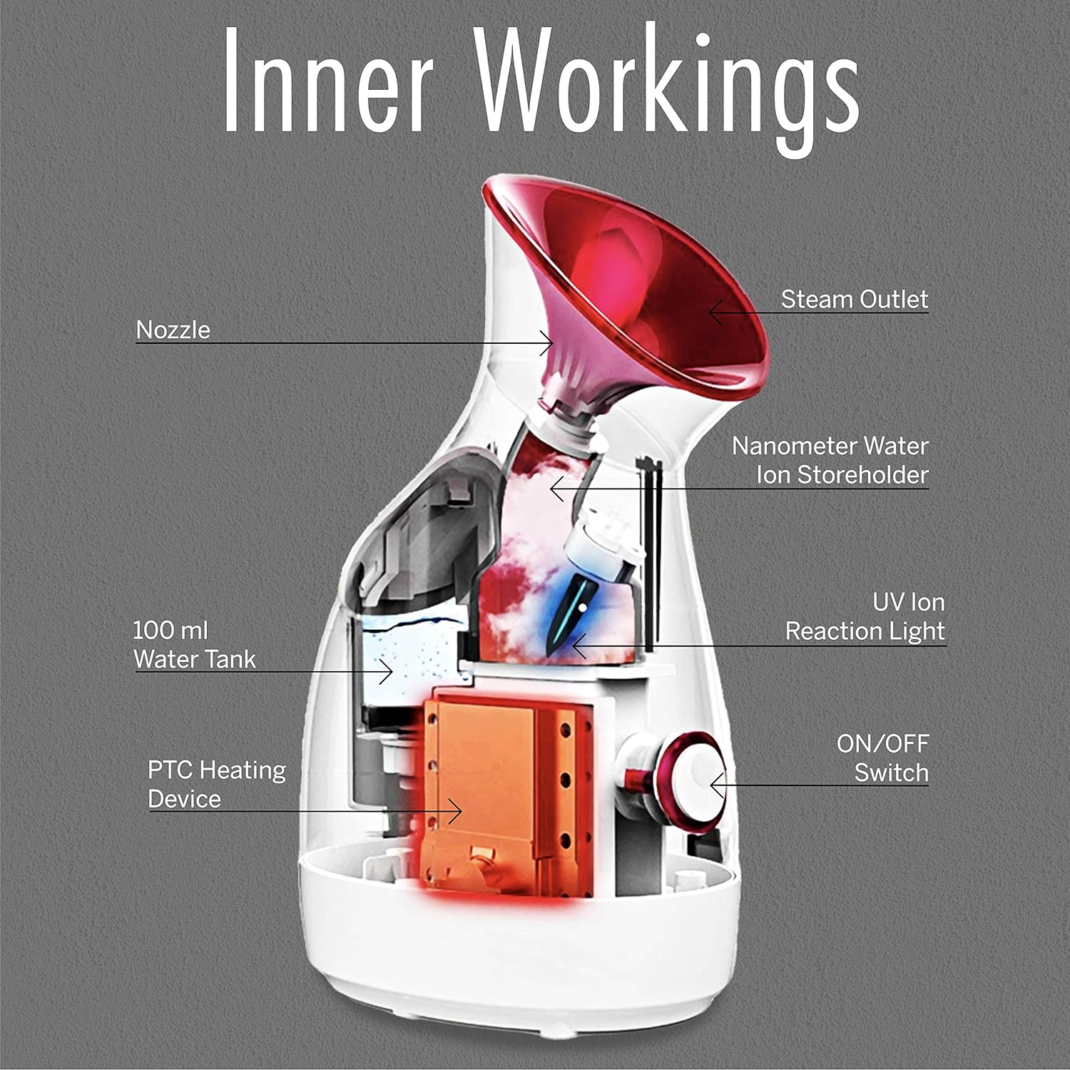 Cueen™ Facial Steamer | Steamer for Cold & Cough| Steam Inhaler