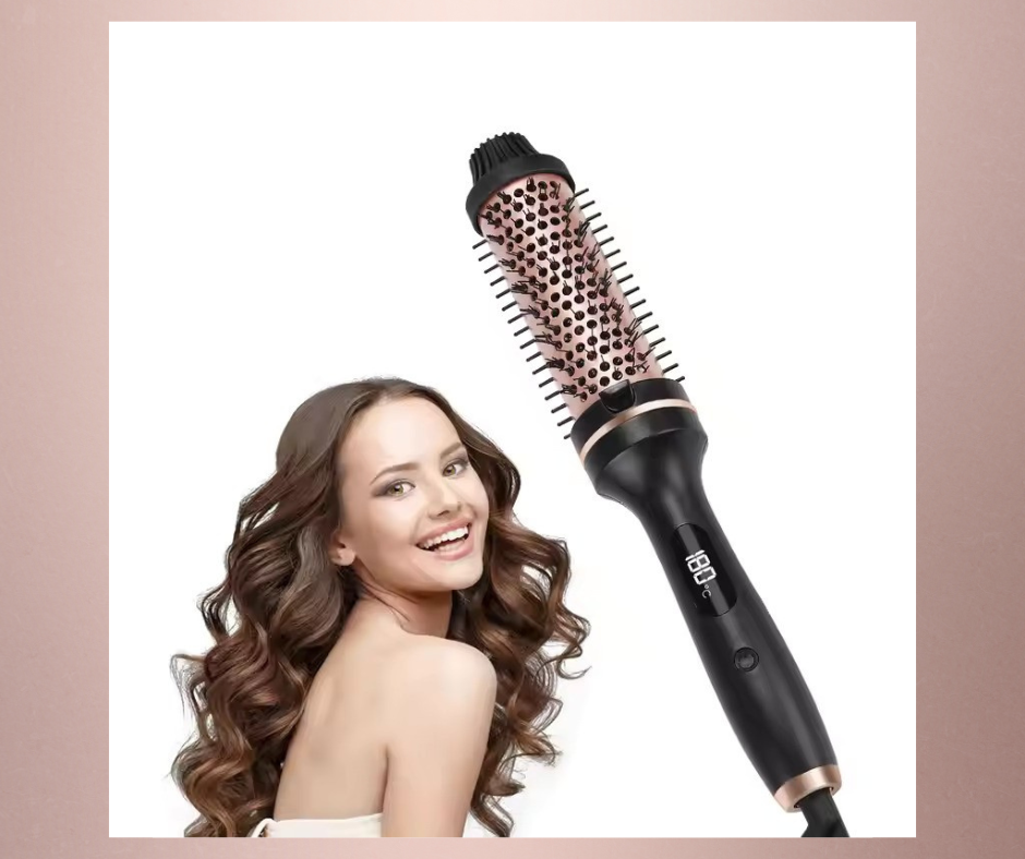 Cueen Hot Curling Comb Volumizing Round Brush