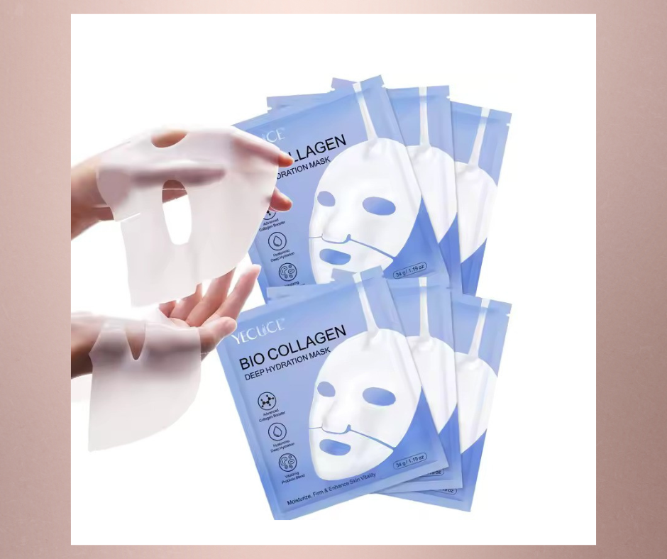 6 Pack Korean Real Deep Hydrating Overnight Bio Collagen Face Mask