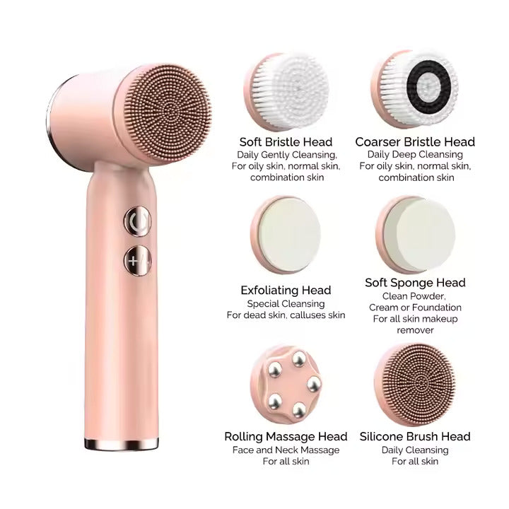 Cueen Portable Electric Facial Cleansing Spin Roller Brush