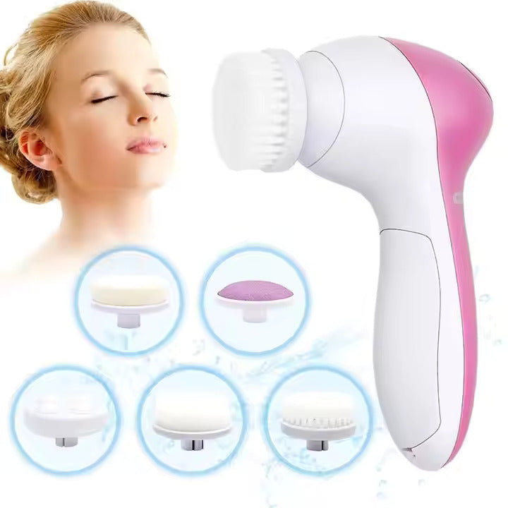 Electric Facial Cleaner 5 IN 1 Face Cleansing Brush Wash Machine Spa Skin Care Massager