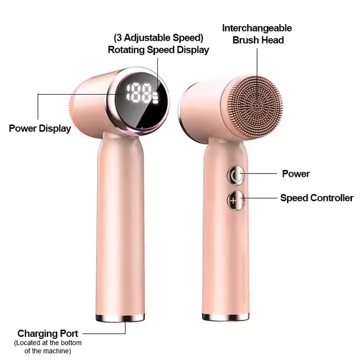 Cueen Portable Electric Facial Cleansing Spin Roller Brush