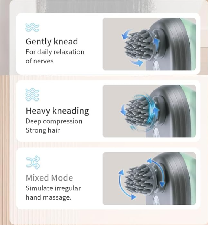 Cueen 3-In-1 Portable Electric Scalp Massager (ROSE GOLD)