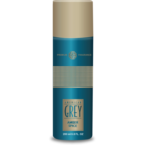 American Grey Amber Spice Premium Series Fresh , Woody, and Irresistibly Alluring Deodorant Spray - For Men (200 ml)