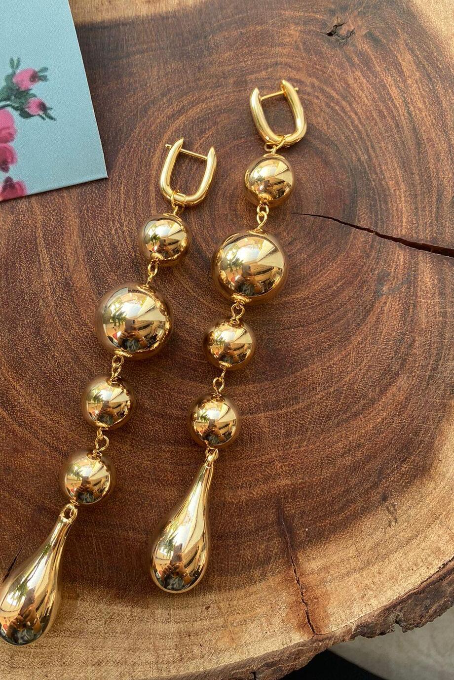 Rubina Long Dramatic Party Wear Earrings