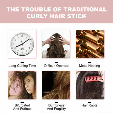 Cueen™ Auto Cordless Rotating Hair Curler Hair Waver Curling Iron Wireless LCD Ceramic