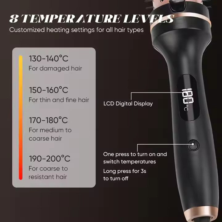 Cueen Hot Curling Comb Volumizing Round Brush