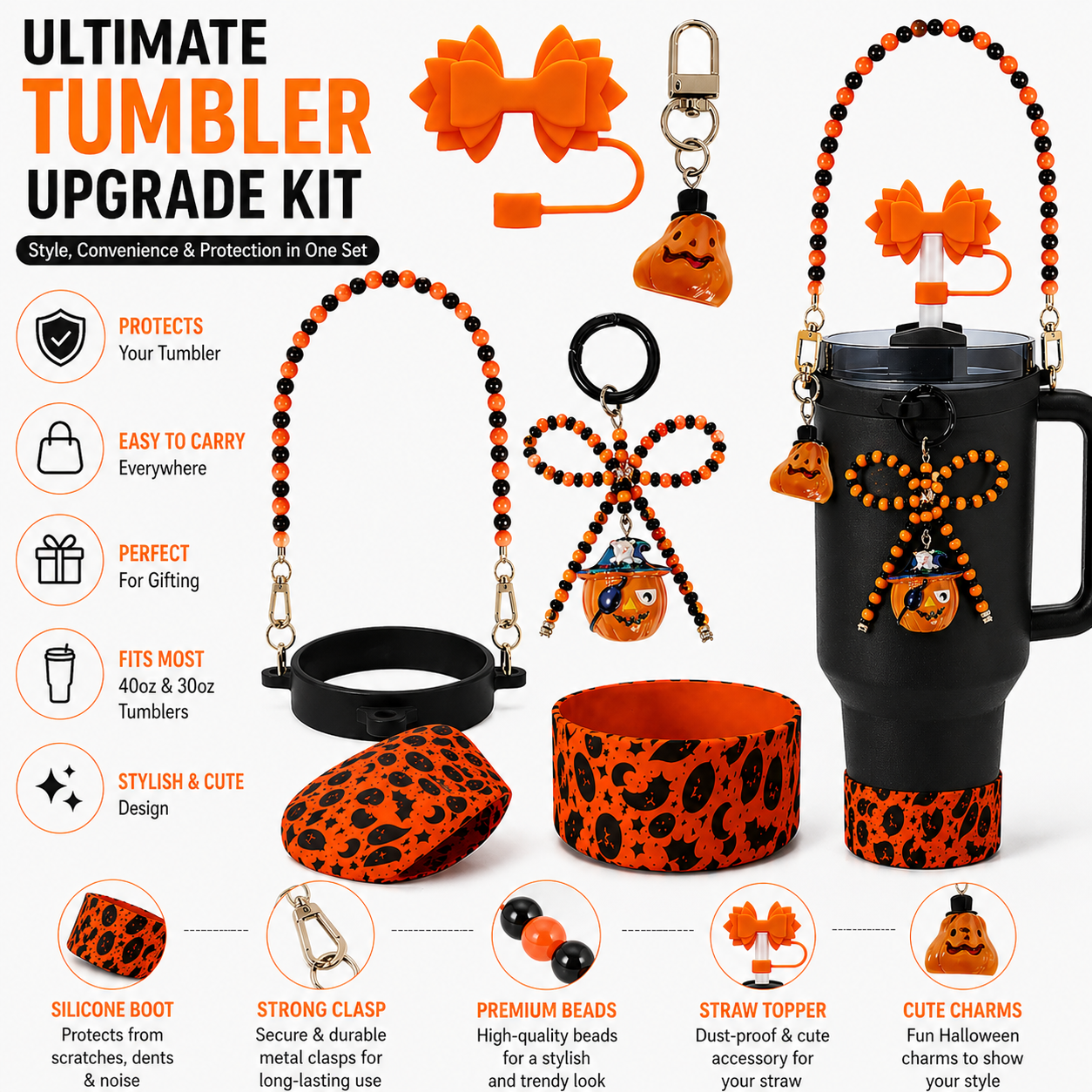 Trendy Bow Tumbler & Accessories Set