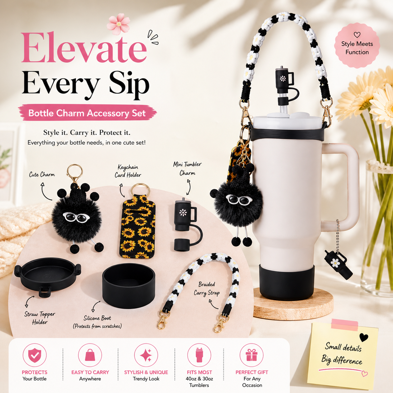 Braided Strap Tumbler & Accessory Set
