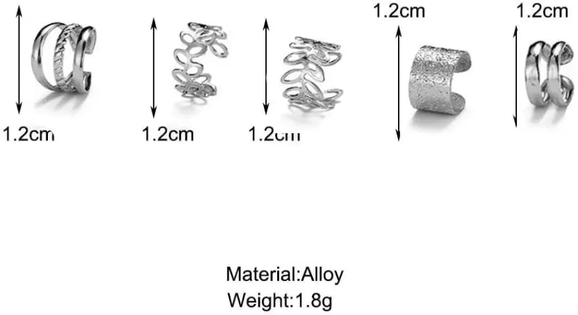 Cueen Ear Cuff Fitting Earring Set