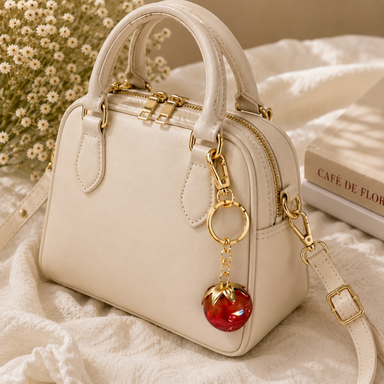 Cherry Glow Hanging Bag Charm