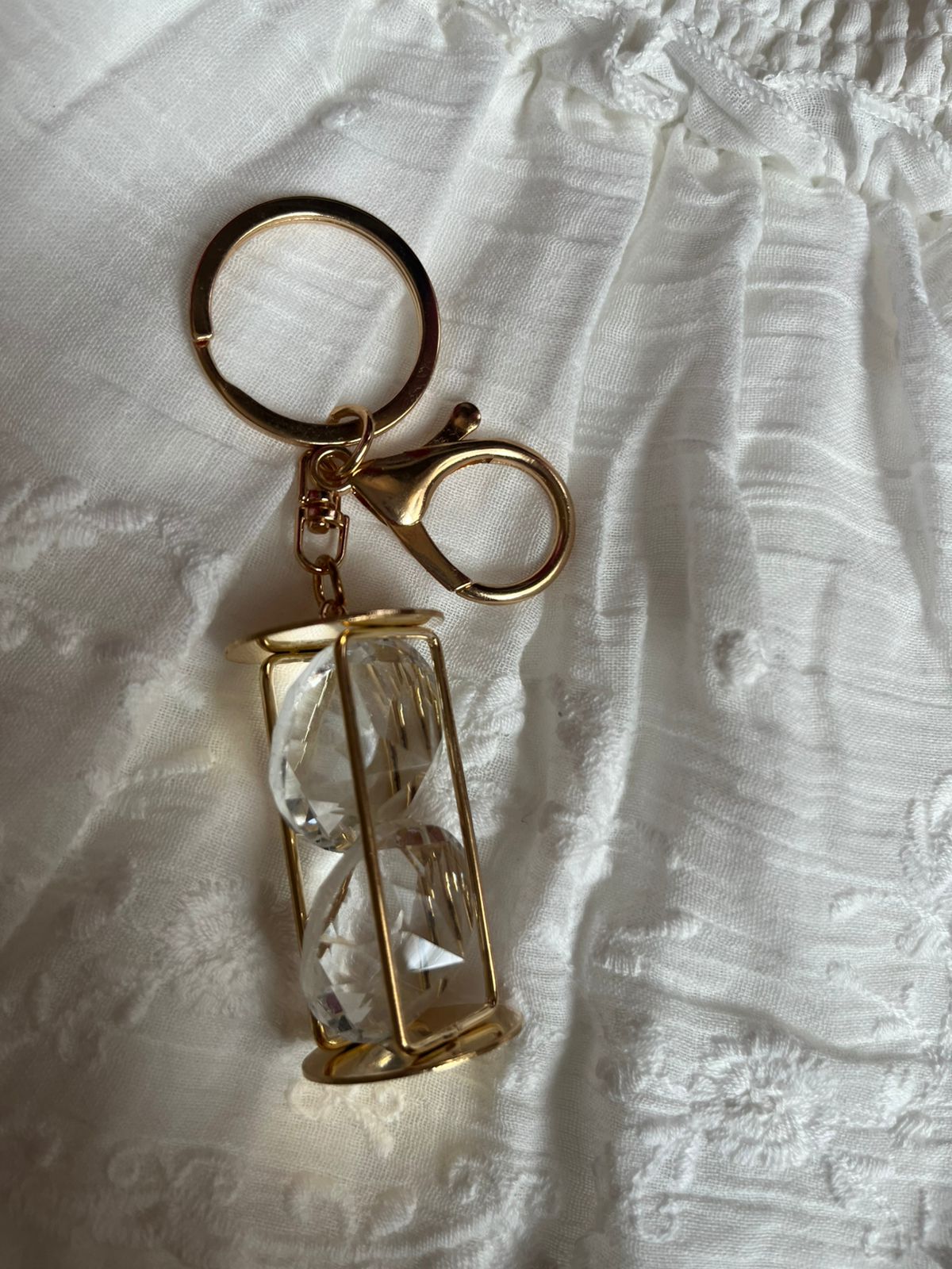 Crystal Hourglass Bag Charm