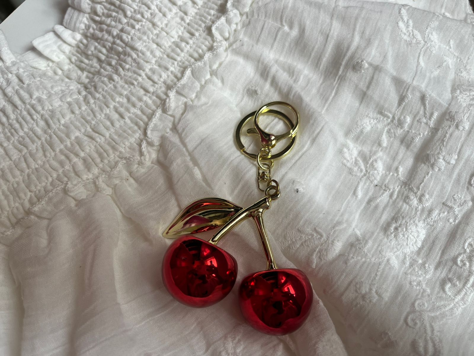 Golden Cherry Bag Charm