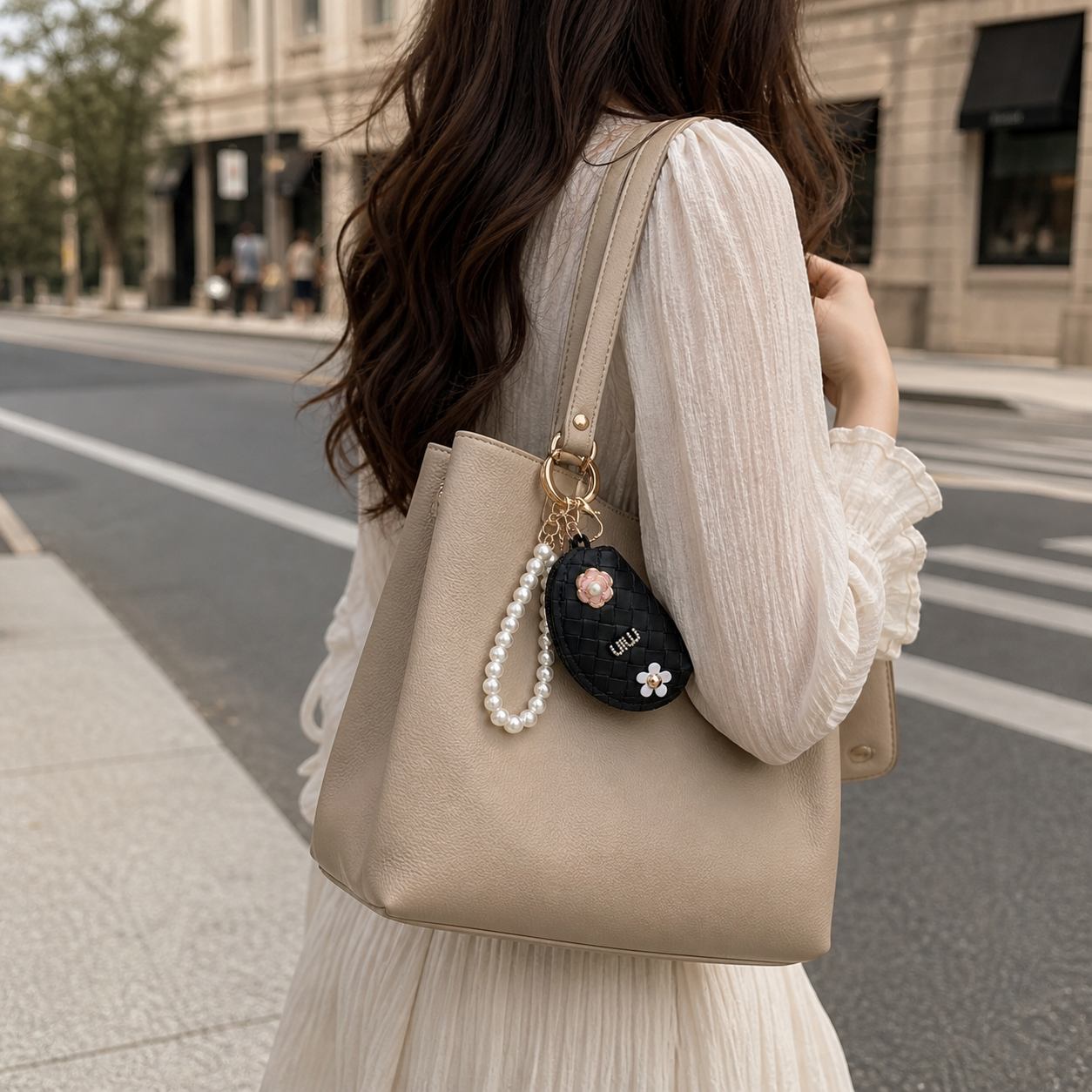 Pearl Wristlet Coin Pouch Bag Charm
