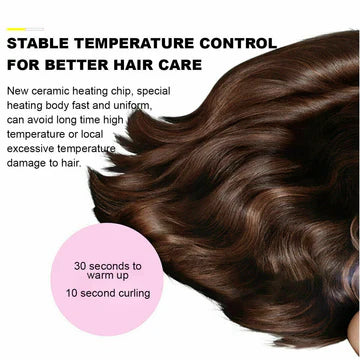 Cueen™ Auto Cordless Rotating Hair Curler Hair Waver Curling Iron Wireless LCD Ceramic