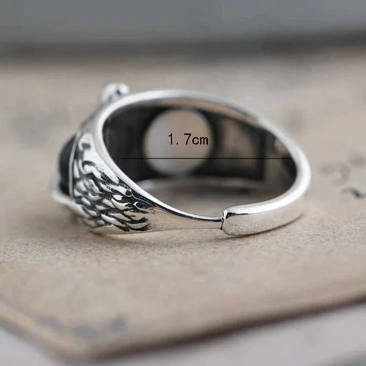 Diamanté Silver-Plated Lucky 3D Owl Ring (Adjustable)