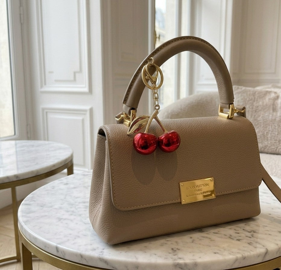 Golden Cherry Bag Charm