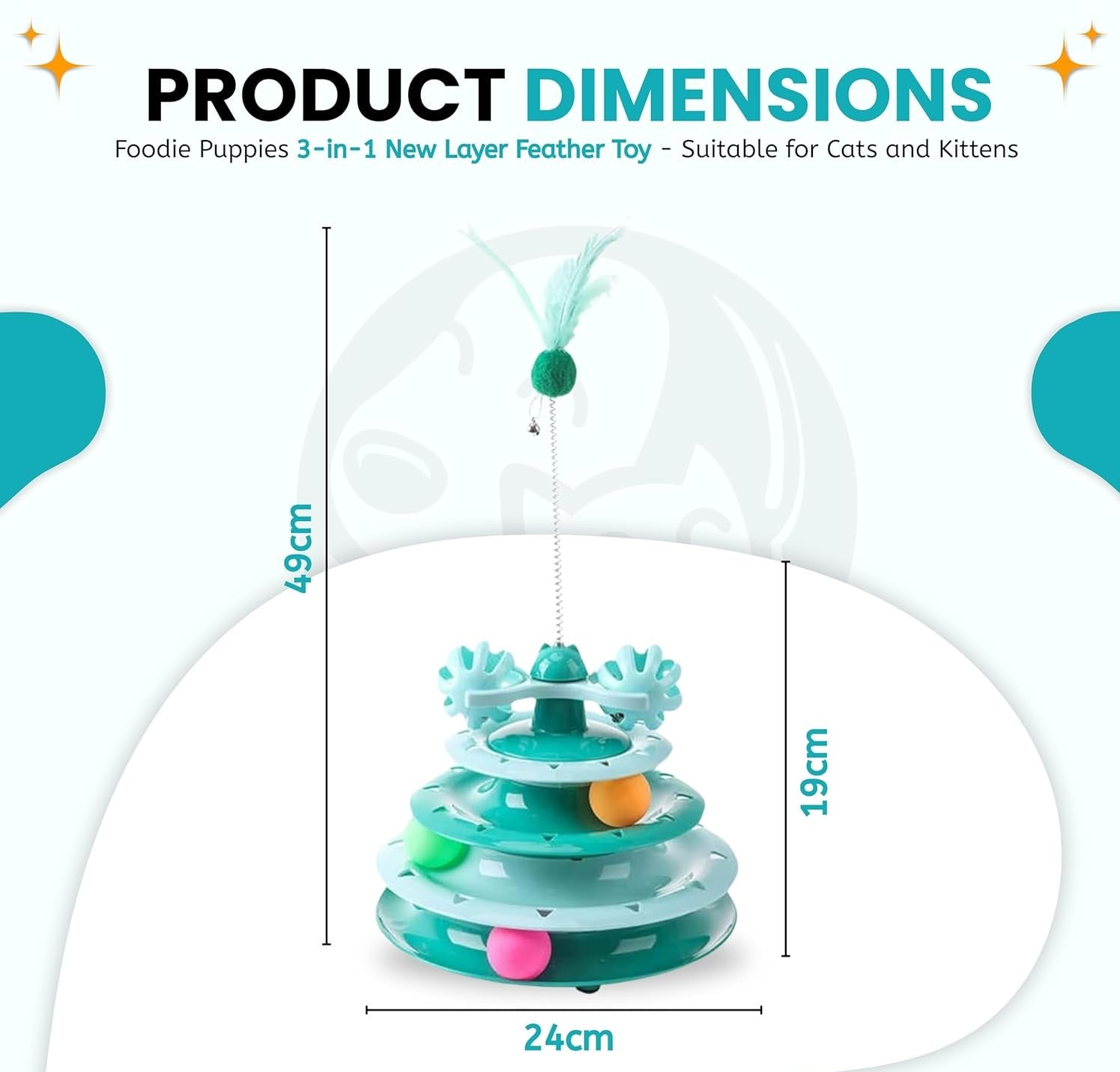 Interactive Cat Tower Toy with Rolling Balls & Feather Wand