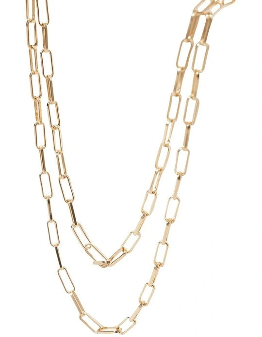 Cueen Chain Links Layered Necklace