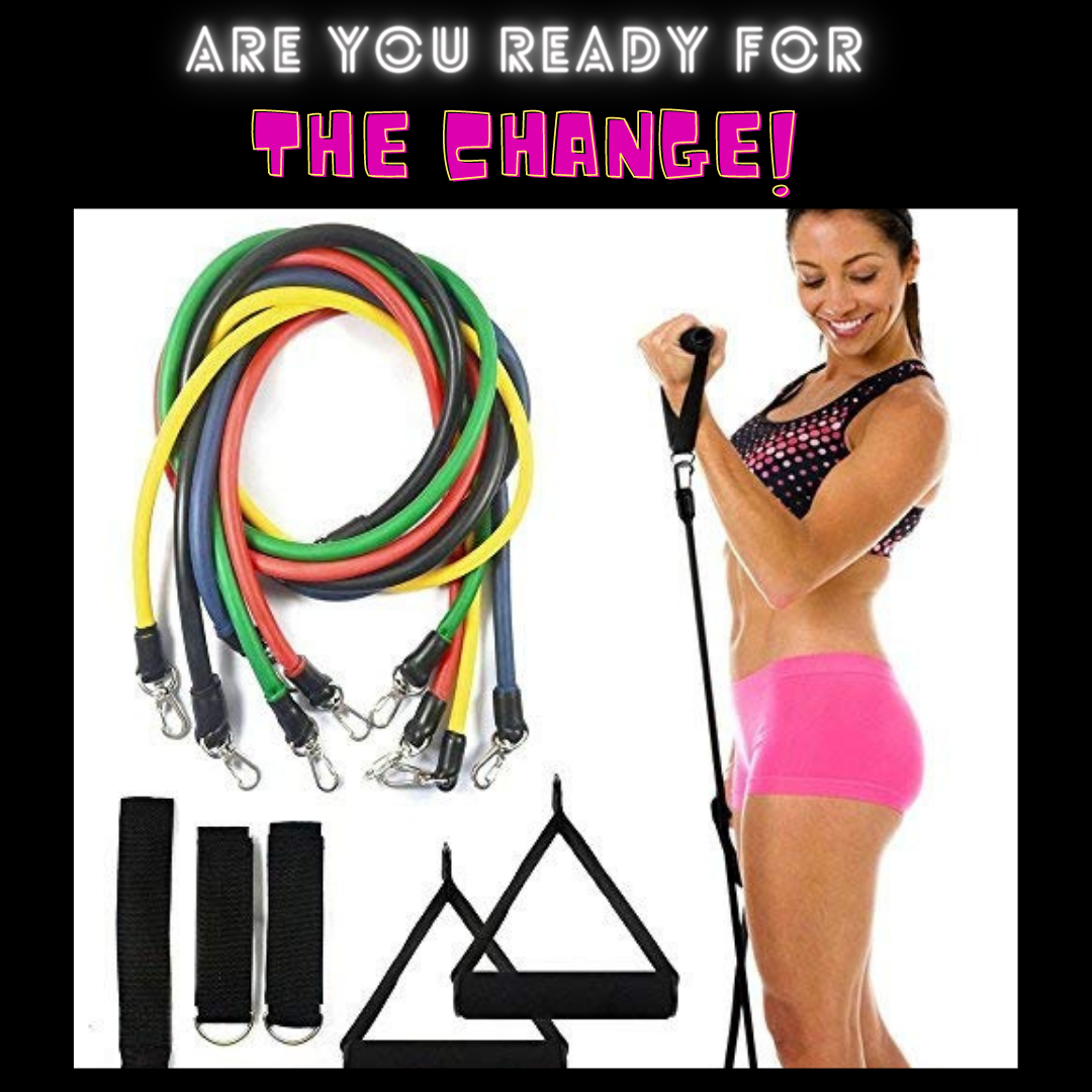 Cueen Home Workout Resistance Band Set (11 Pieces)