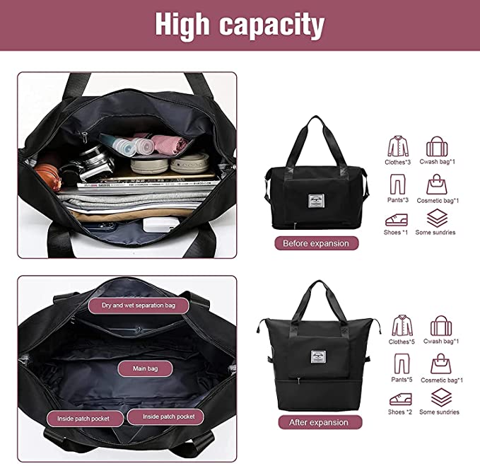 Cueen Foldable Travel/Gym Bag