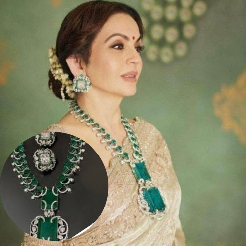 Nita Ambani Premium Quality Doublet Green Necklace Set