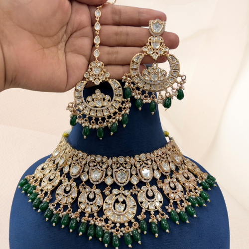 Cueen Premium Kundan Bridal Necklace Set