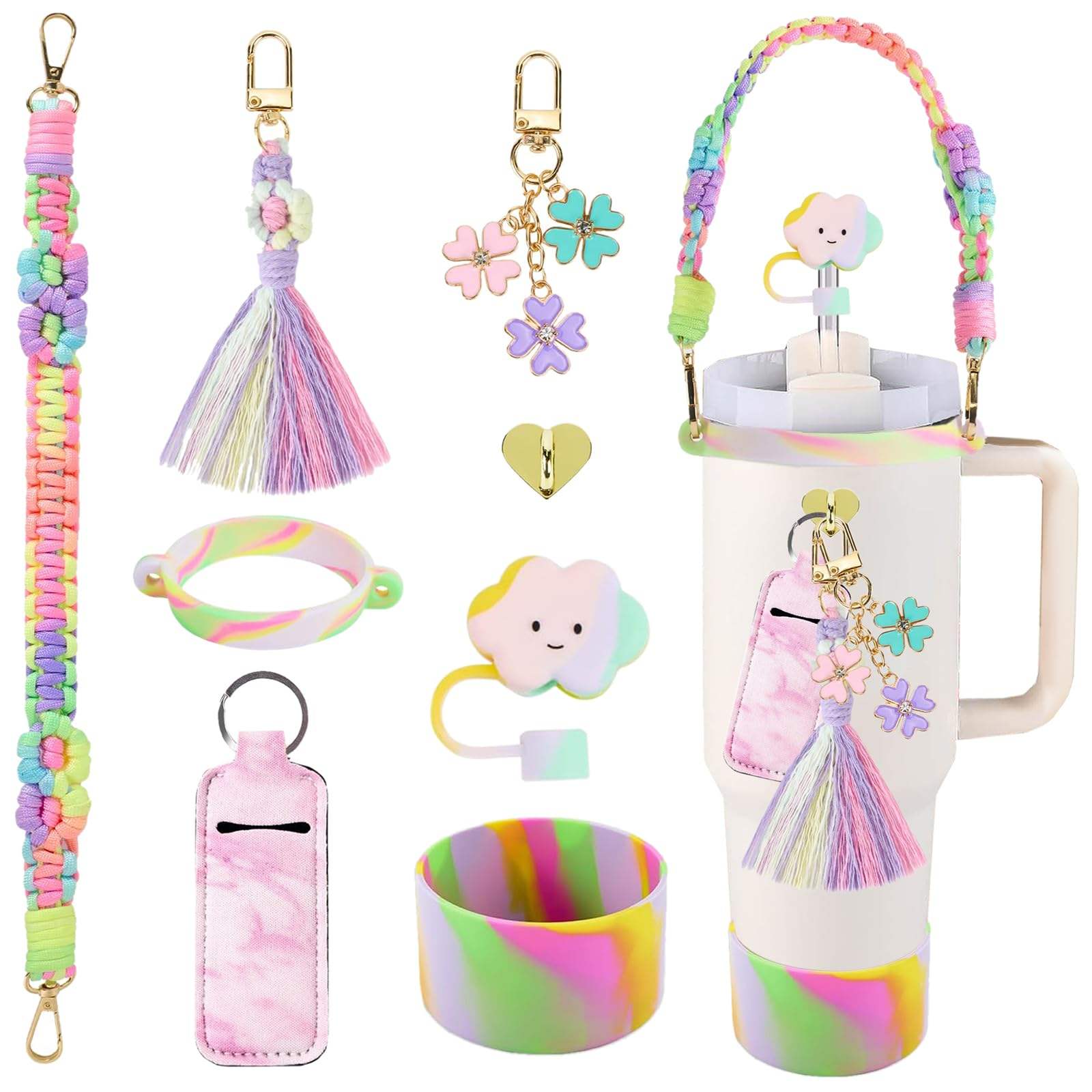 Pastel Daisy Tumbler & Accessory Set