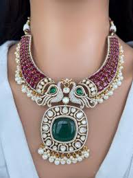 Raveena Tandon Inspired Designer Doublet Necklace Set