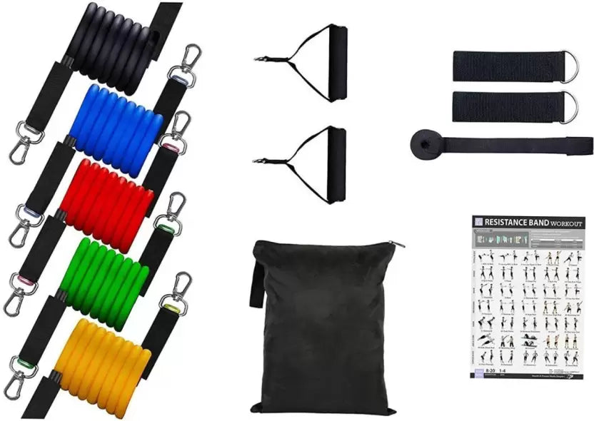 Cueen Home Workout Resistance Band Set 11 Pieces