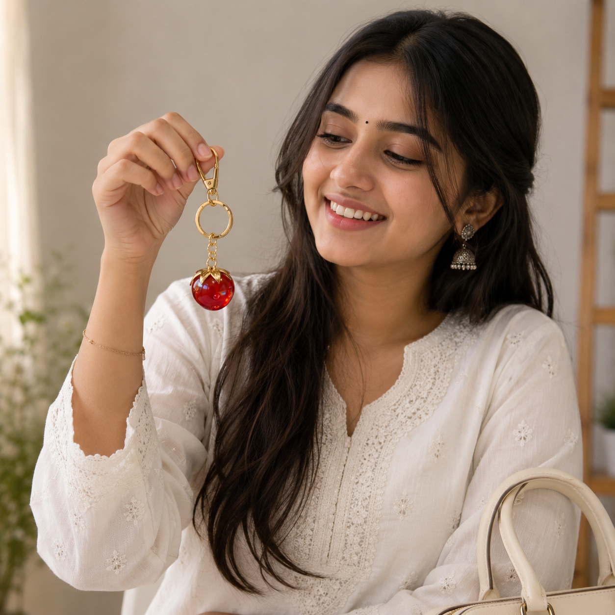 Cherry Glow Hanging Bag Charm