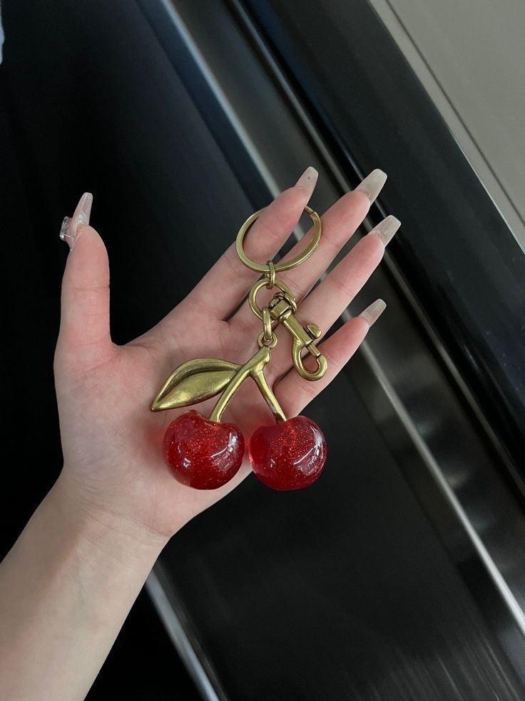 Golden Cherry Bag Charm