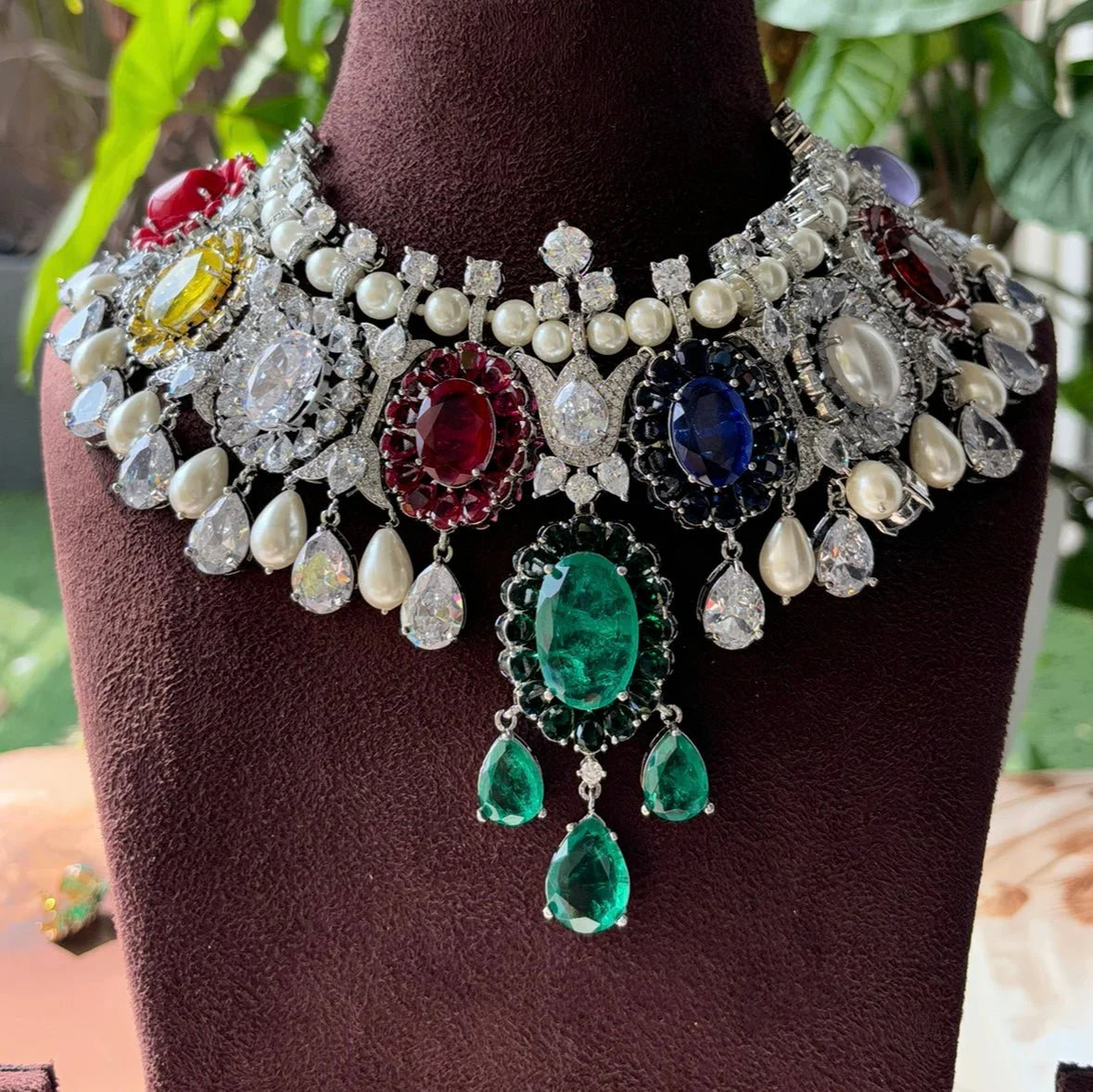 Isha Ambani Inspired Multicolor Premium Doublet Necklace Set