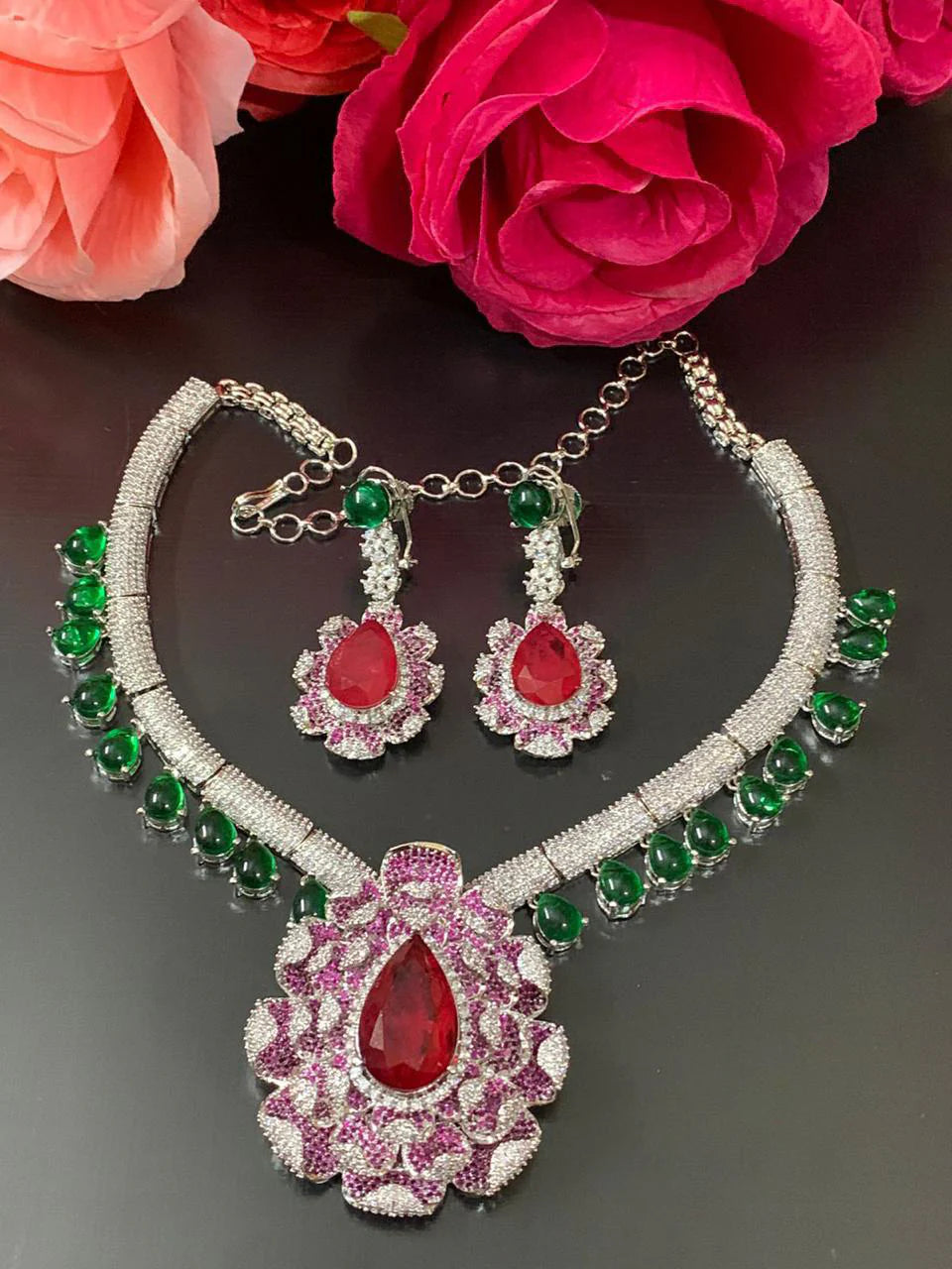 Malaika Arora Inspired Designer Flower Necklace Set