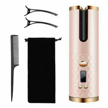 Cueen™ Auto Cordless Rotating Hair Curler Hair Waver Curling Iron Wireless LCD Ceramic