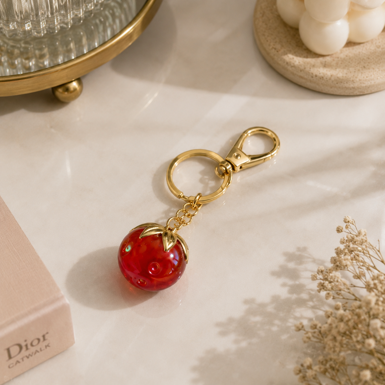 Cherry Glow Hanging Bag Charm