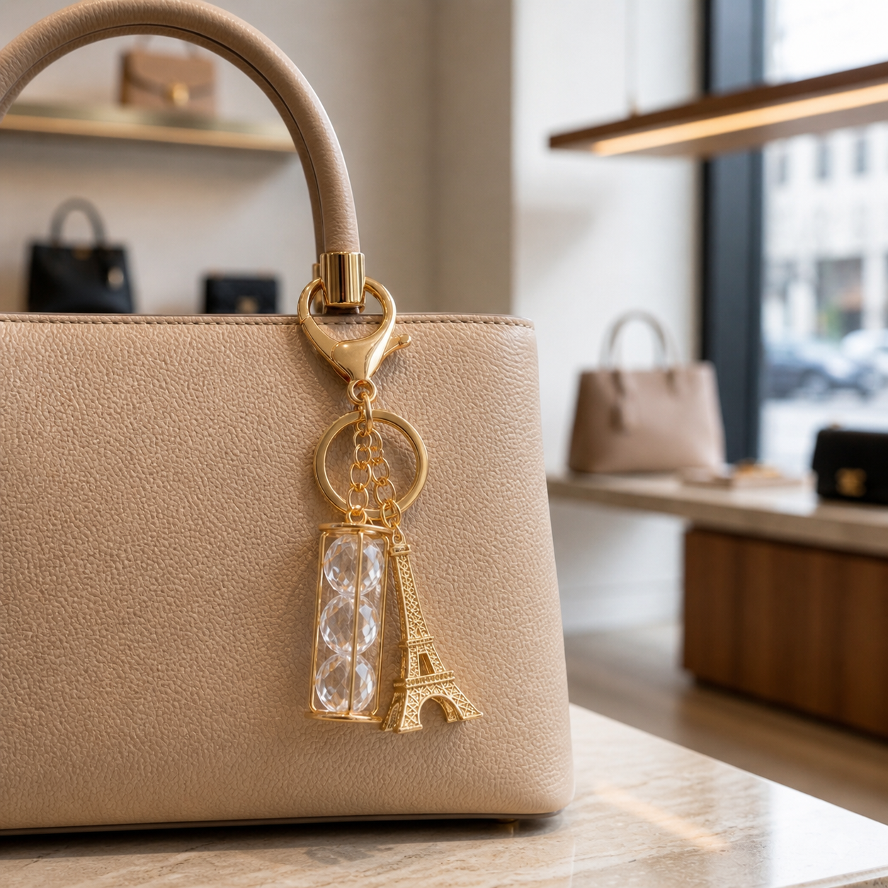 Paris Eiffel Tower Gold Bag Charm