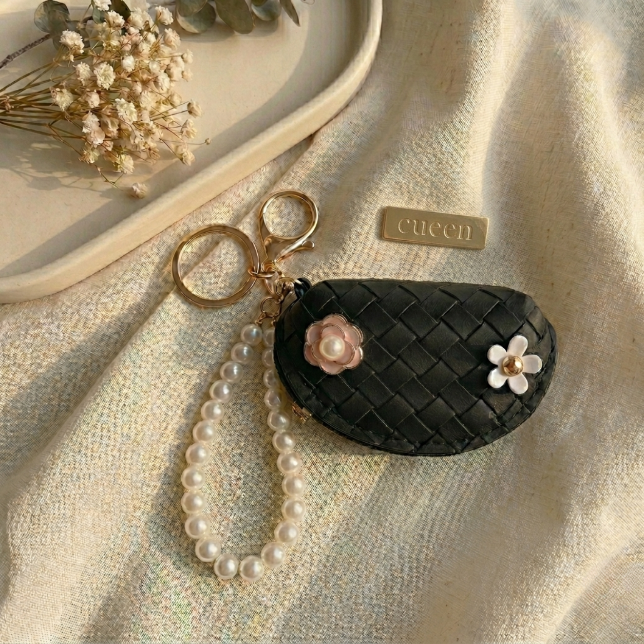 Pearl Wristlet Coin Pouch Bag Charm